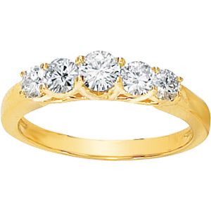 Created Moissanite Five-Stone Anniversary Band