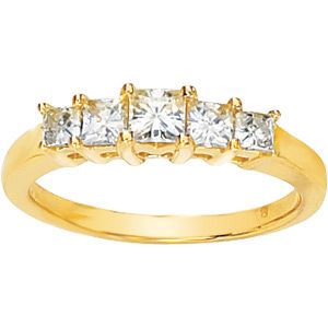 Created Moissanite Five-Stone Anniversary Band