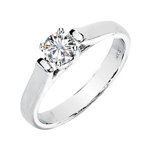 Created Moissanite Solitaire Engagement Ring