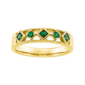 Genuine Emerald Anniversary Band