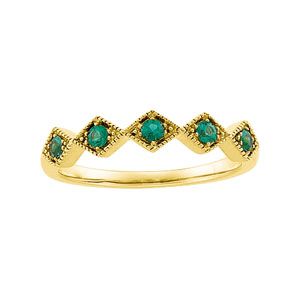 Genuine Emerald Anniversary Band