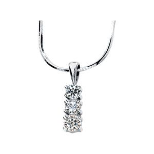 3-Stone Created Moissanite Pendant