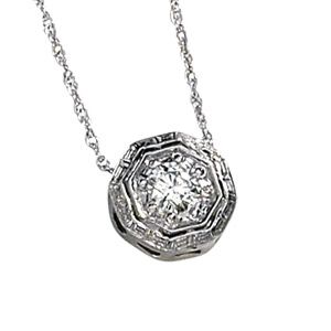 Created Moissanite Pendant Slide Necklace
