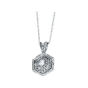Created Moissanite Filigree Pendant