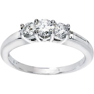 Created Moissanite 3 Stone Anniversary Band
