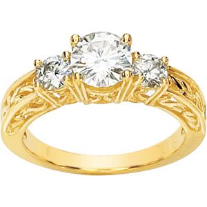 Created Moissanite 3 Stone Anniversary Band