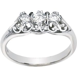 Created Moissanite 3 Stone Anniversary Band