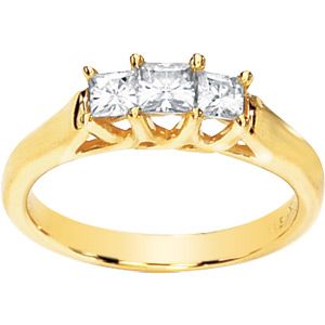 Created Moissanite 3 Stone Anniversary Band