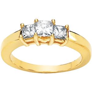 Created Moissanite 3 Stone Anniversary Band