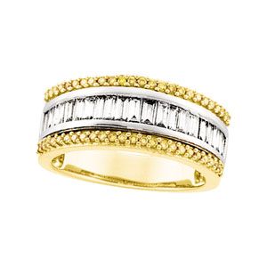 1 ct tw Yellow & White Diamond Anniversary Band