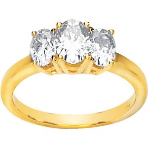Created Moissanite 3 Stone Anniversary Band