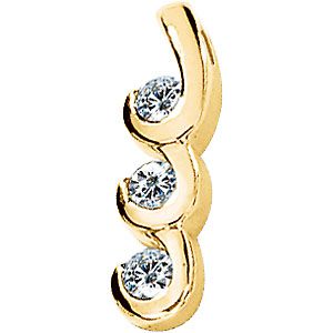 Created Moissanite 3 Stone Pendant