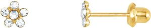 Birthstone Flower Piercing Earrings