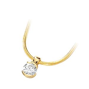 Created Moissanite Round Pendant