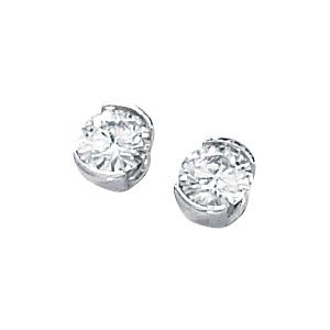 Created Moissanite Round Earrings