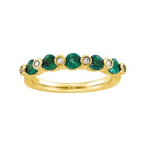 Genuine Emerald & Diamond Anniversary Band