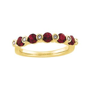 Genuine Ruby & Diamond Anniversary Band