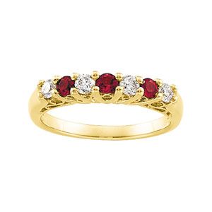 Genuine Ruby & Diamond Anniversary Band