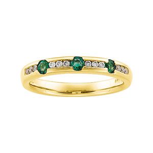 Genuine Emerald & Diamond Anniversary Band