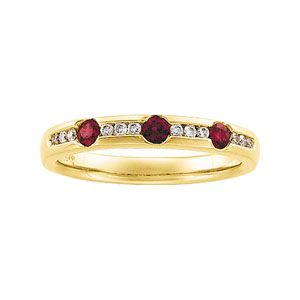 Genuine Ruby & Diamond Anniversary Band