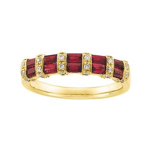 Genuine Ruby & Diamond Anniversary Band