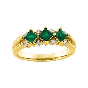Genuine Emerald & Diamond Anniversary Band