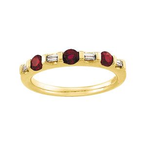 Genuine Ruby & Diamond Anniversary Band