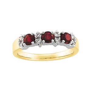 Genuine Ruby & Diamond Anniversary Band