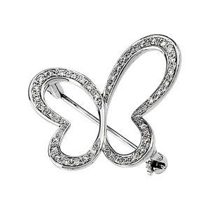 1/4 ct tw Diamond Butterfly Brooch