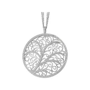 3/4 ct tw Circle Filigree Diamond Necklace