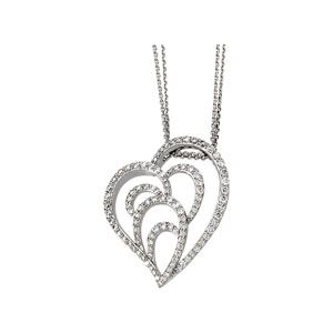 1 1/3 ct tw Diamond Heart Necklace
