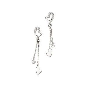 1/10 ct tw Diamond Heart Earrings