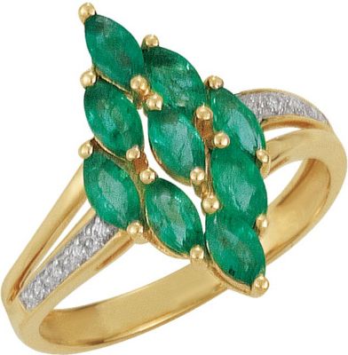 Genuine Emerald & Diamond Ring