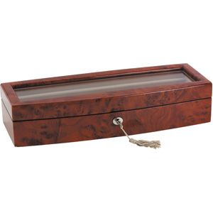 Maple Burl 6 Watch Windowed Case