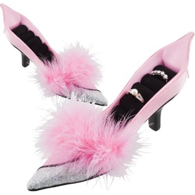 Pink Satin Slipper Ring Holder
