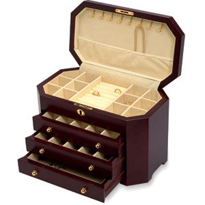 Mahogany Finish Jewelry Chest