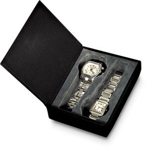 Cosmos Black Leather Watch Storage Case