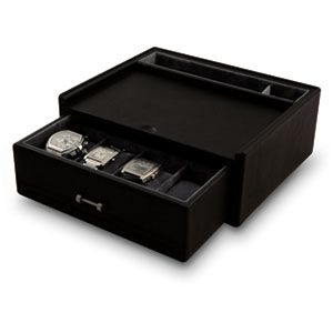 Tritan Black Leather Storage Case