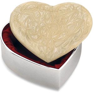 Heart-Shape Trinket Box with Pearlized Lid