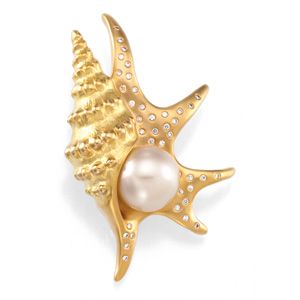 South Sea Cultured Pearl Pelican's Foot brooch