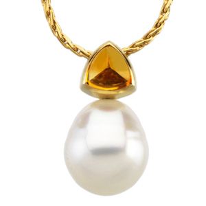 Genuine Citrine Semi-mount Pendant