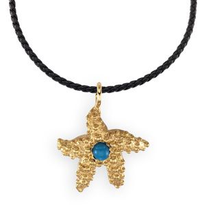 Genuine Turquoise Cabochon Starfish Charm