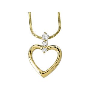 DIAMOND HEART PENDANT ON 18