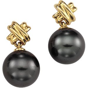 Tahitian Cultured Pearl Criss-Cross Earrings