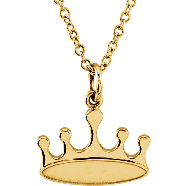 14kt Yellow Crown 18" Necklace