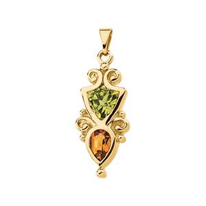 Genuine Multicolor Gemstone Pendant