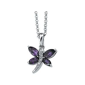 Genuine Amethyst & Diamond Necklace