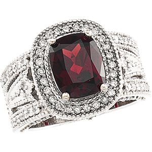  Accented Ring Mounting for Antique-Cushion Cut Center