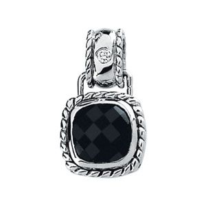 Genuine Onyx & Diamond Pendant