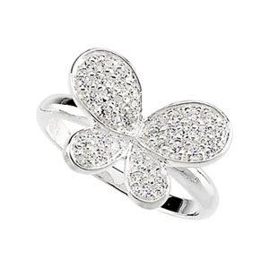Cubic Zirconia Butterfly Ring